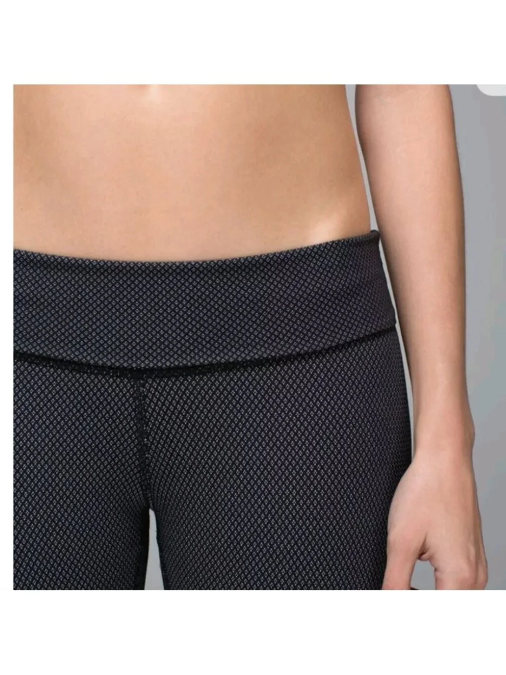 Lululemon Wunder Under Pant *Print (Roll Down)Diamond Dot Black White